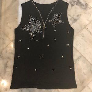 NWOT ZIP UP STARS BLING TOP